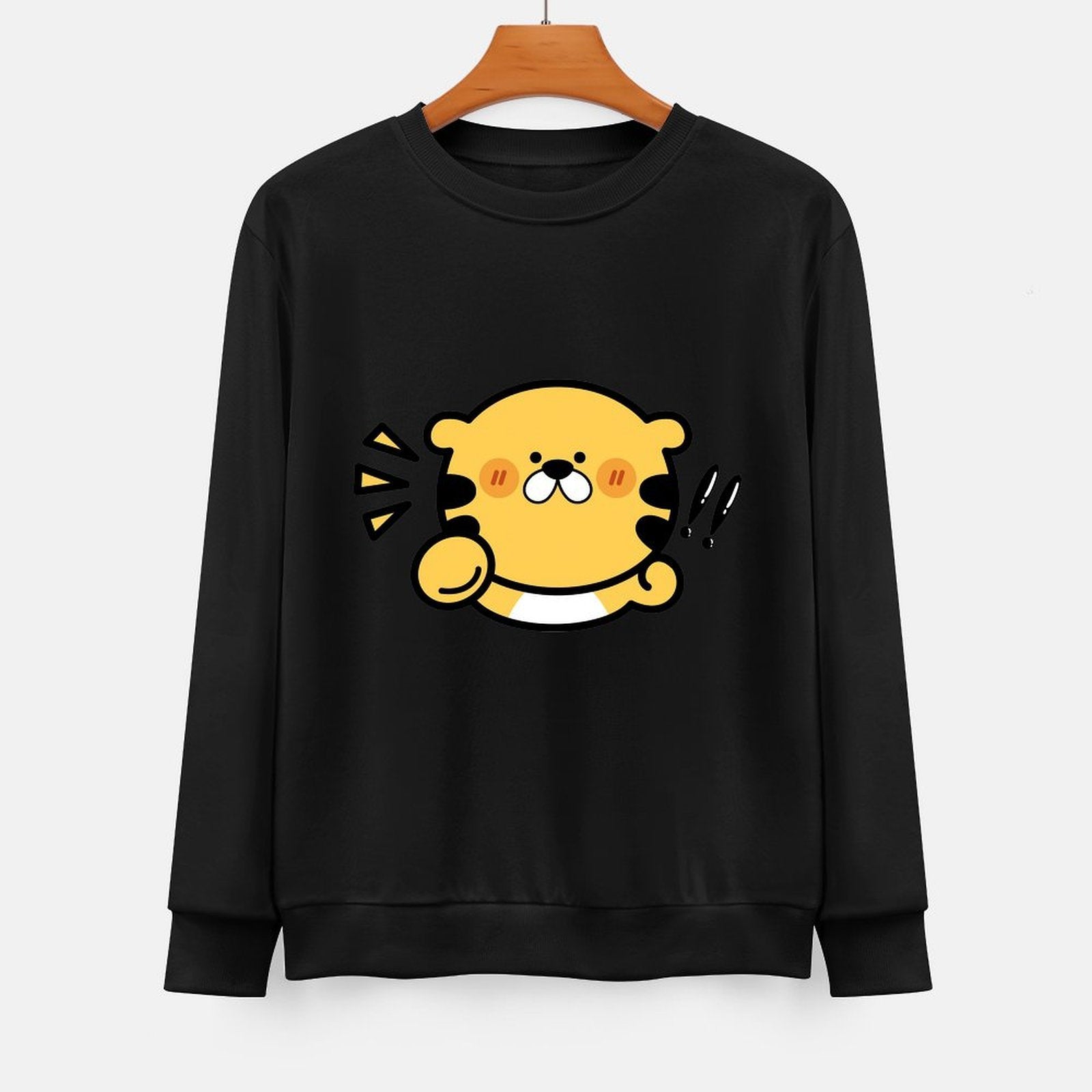 Front Patterned Long Sleeve TopMidweight Shrink-Resistant